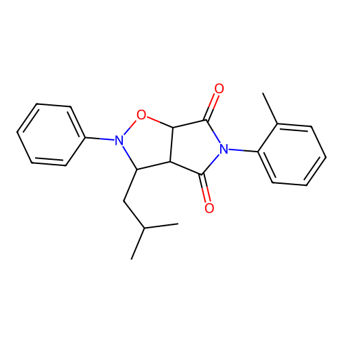 3-isobutyl-2-phenyl-5-(o-tolyl)dihydro-2H-pyrrolo[3,4-d]isoxazole-4,6(5H,6aH)-dione structure