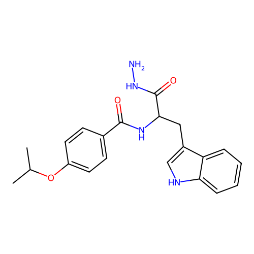 N-[1-Hydrazinocarbonyl-2-(1H-indol-3-yl)-ethyl]-4-isopropoxy-benzamide structure