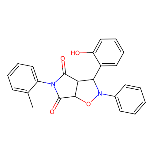 3-(2-hydroxyphenyl)-2-phenyl-5-(o-tolyl)dihydro-2H-pyrrolo[3,4-d]isoxazole-4,6(5H,6aH)-dione structure