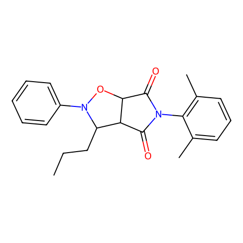 5-(2,6-dimethylphenyl)-2-phenyl-3-propyl-3a,6a-dihydro-3H-pyrrolo[3,4-d][1,2]oxazole-4,6-dione structure