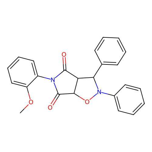 5-(2-methoxyphenyl)-2,3-diphenyl-3a,6a-dihydro-3H-pyrrolo[3,4-d][1,2]oxazole-4,6-dione structure