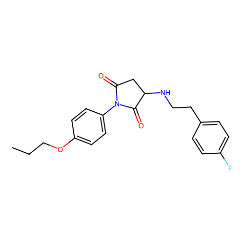 3-{[2-(4-Fluorophenyl)ethyl]amino}-1-(4-propoxyphenyl)pyrrolidine-2,5-dione structure
