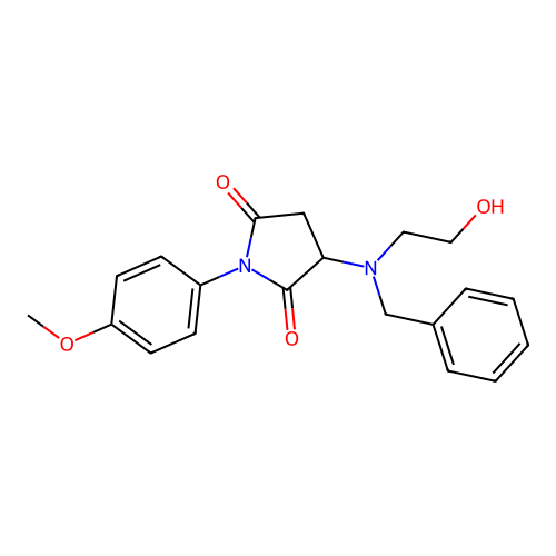 3-[Benzyl(2-hydroxyethyl)amino]-1-(4-methoxyphenyl)pyrrolidine-2,5-dione structure