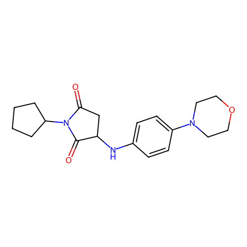 1-Cyclopentyl-3-((4-morpholinophenyl)amino)pyrrolidine-2,5-dione structure