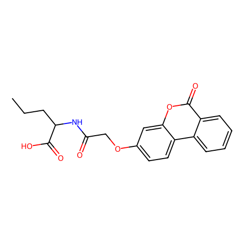 2-(2-((6-oxo-6H-benzo[c]chromen-3-yl)oxy)acetamido)pentanoic acid structure