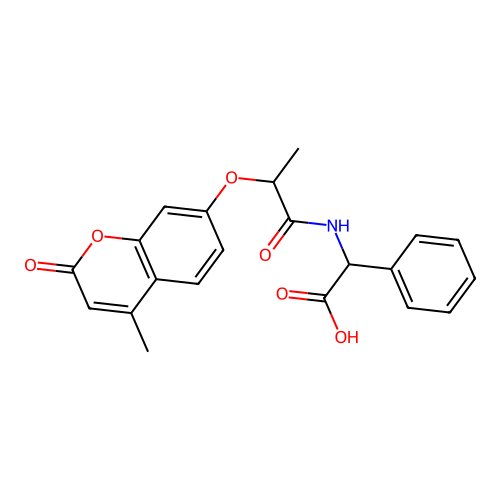 ({2-[(4-methyl-2-oxo-2H-chromen-7-yl)oxy]propanoyl}amino)(phenyl)acetic acid structure