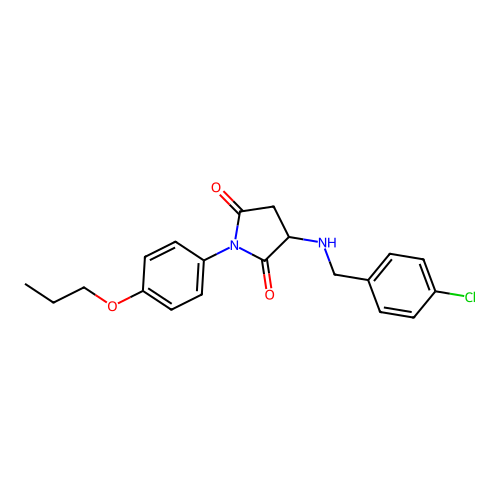3-[(4-Chlorobenzyl)amino]-1-(4-propoxyphenyl)pyrrolidine-2,5-dione structure