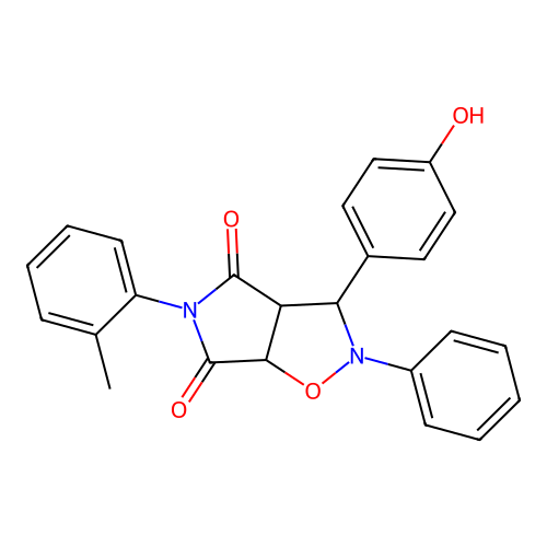 3-(4-hydroxyphenyl)-2-phenyl-5-(o-tolyl)dihydro-2H-pyrrolo[3,4-d]isoxazole-4,6(5H,6aH)-dione structure