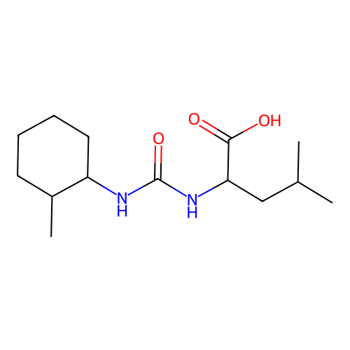 N-[(2-methylcyclohexyl)carbamoyl]leucine structure