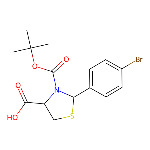 2-(4-Bromophenyl)-3-(tert-butoxycarbonyl)thiazolidine-4-carboxylic acid structure