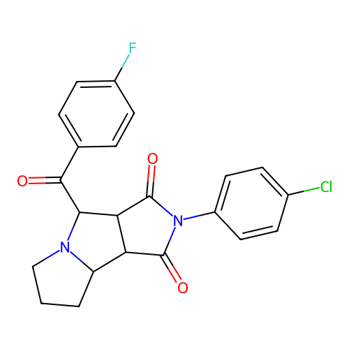 2-(4-chlorophenyl)-4-(4-fluorobenzoyl)-4,6,7,8,8a,8b-hexahydro-3aH-pyrrolo[3,4-a]pyrrolizine-1,3-dione structure