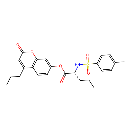 (2-oxo-4-propylchromen-7-yl) (2R)-2-[(4-methylphenyl)sulfonylamino]pentanoate structure
