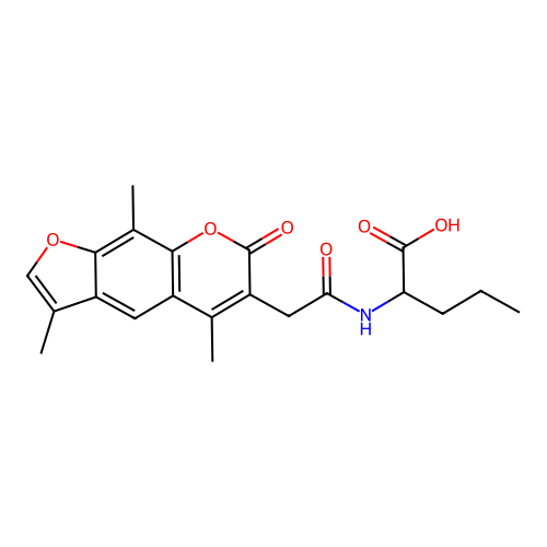 2-(2-(3,5,9-trimethyl-7-oxo-7H-furo[3,2-g]chromen-6-yl)acetamido)pentanoic acid structure