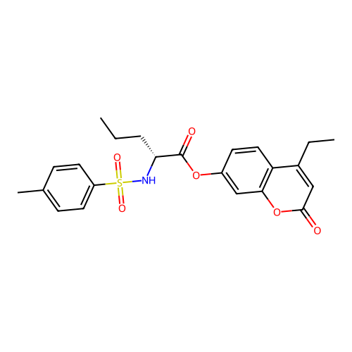 (4-ethyl-2-oxochromen-7-yl) (2R)-2-[(4-methylphenyl)sulfonylamino]pentanoate structure