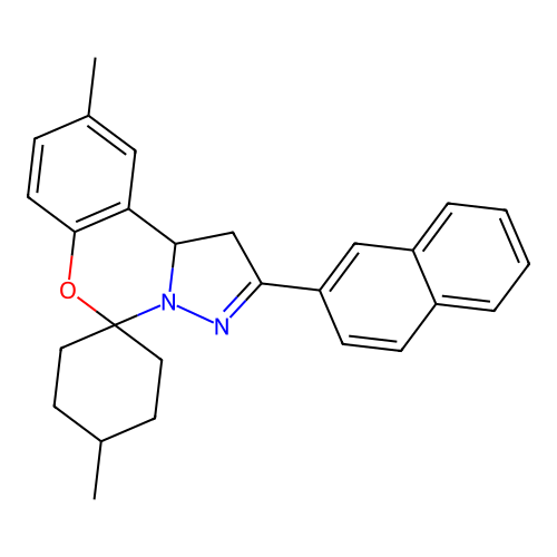 4',9-dimethyl-2-(naphthalen-2-yl)-1,10b-dihydrospiro[benzo[e]pyrazolo[1,5-c][1,3]oxazine-5,1'-cyclohexane] structure