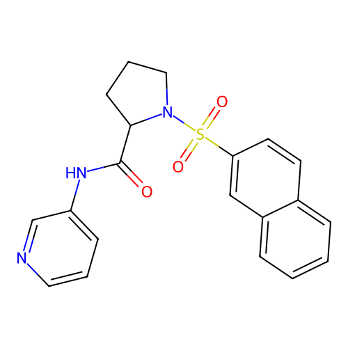 1-naphthalen-2-ylsulfonyl-N-pyridin-3-ylpyrrolidine-2-carboxamide structure