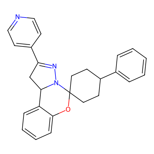4'-phenyl-2-(pyridin-4-yl)-1,10b-dihydrospiro[benzo[e]pyrazolo[1,5-c][1,3]oxazine-5,1'-cyclohexane] structure