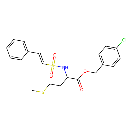 (4-Chlorophenyl)methyl 4-(methylsulfanyl)-2-(2-phenylethenesulfonamido)butanoate structure