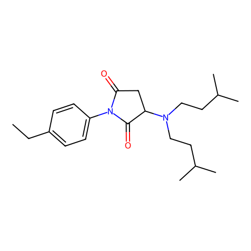 3-[Bis(3-methylbutyl)amino]-1-(4-ethylphenyl)pyrrolidine-2,5-dione structure