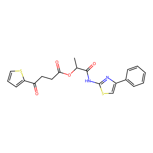 [1-oxo-1-[(4-phenyl-1,3-thiazol-2-yl)amino]propan-2-yl] 4-oxo-4-thiophen-2-ylbutanoate structure