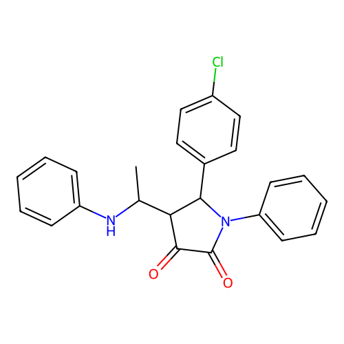 5-(4-Chlorophenyl)-1-phenyl-4-(1-(phenylamino)ethyl)pyrrolidine-2,3-dione structure
