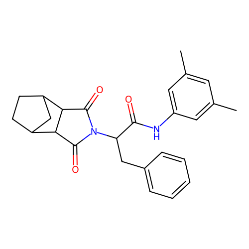 N-(3,5-dimethylphenyl)-2-(1,3-dioxooctahydro-2H-4,7-methanoisoindol-2-yl)-3-phenylpropanamide structure