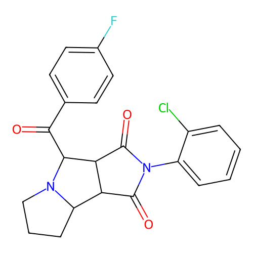 2-(2-chlorophenyl)-4-[(4-fluorophenyl)carbonyl]hexahydropyrrolo[3,4-a]pyrrolizine-1,3(2H,4H)-dione structure