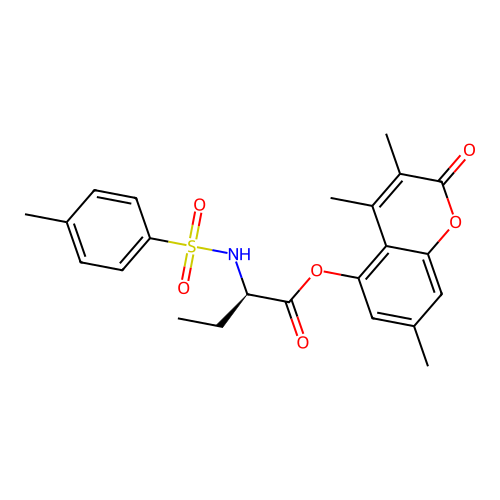 (3,4,7-trimethyl-2-oxochromen-5-yl) (2R)-2-[(4-methylphenyl)sulfonylamino]butanoate structure