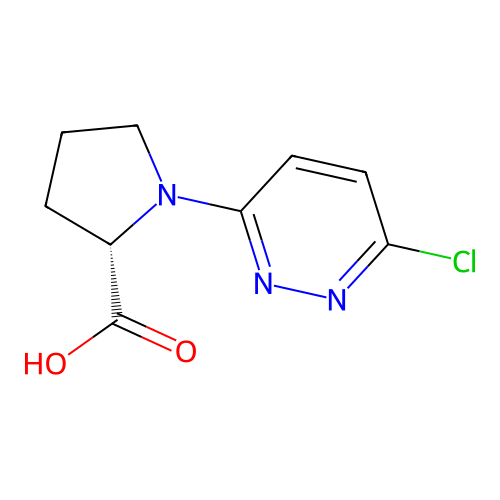 (2S)-1-(6-chloropyridazin-3-yl)pyrrolidine-2-carboxylic acid structure