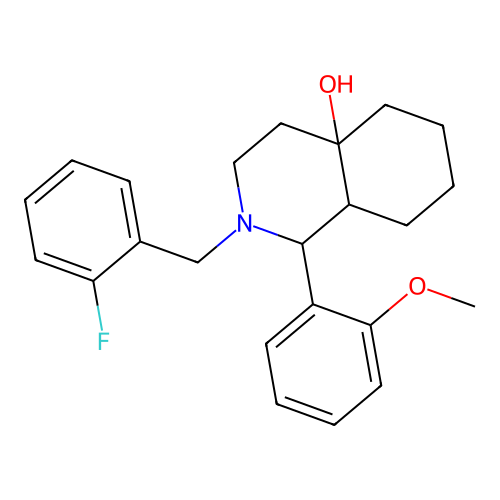 2-(2-fluorobenzyl)-1-(2-methoxyphenyl)octahydroisoquinolin-4a(2H)-ol structure