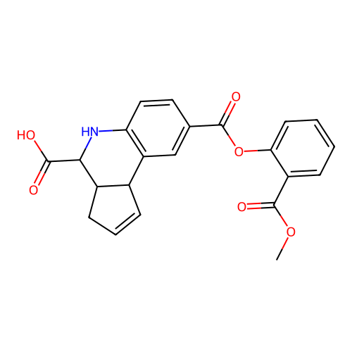 8-((2-(Methoxycarbonyl)phenoxy)carbonyl)-3a,4,5,9b-tetrahydro-3H-cyclopenta[c]quinoline-4-carboxylic acid structure