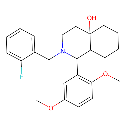 1-(2,5-dimethoxyphenyl)-2-(2-fluorobenzyl)octahydroisoquinolin-4a(2H)-ol structure