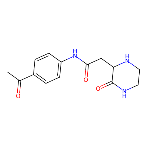 N-(4-acetylphenyl)-2-(3-oxopiperazin-2-yl)acetamide structure