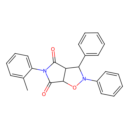 2,3-diphenyl-5-(o-tolyl)dihydro-2H-pyrrolo[3,4-d]isoxazole-4,6(5H,6aH)-dione structure
