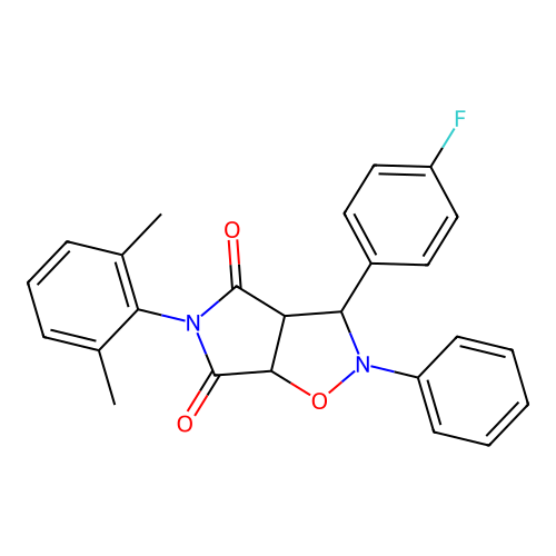 5-(2,6-dimethylphenyl)-3-(4-fluorophenyl)-2-phenyl-3a,6a-dihydro-3H-pyrrolo[3,4-d][1,2]oxazole-4,6-dione structure