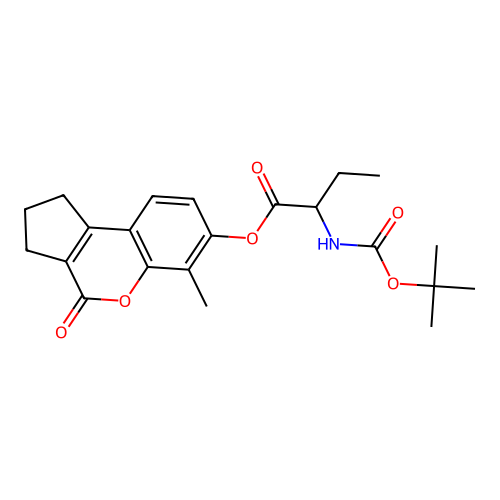 (6-methyl-4-oxo-2,3-dihydro-1H-cyclopenta[c]chromen-7-yl) 2-[(2-methylpropan-2-yl)oxycarbonylamino]butanoate structure