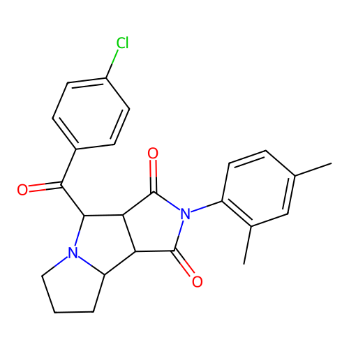 4-(4-chlorobenzoyl)-2-(2,4-dimethylphenyl)-4,6,7,8,8a,8b-hexahydro-3aH-pyrrolo[3,4-a]pyrrolizine-1,3-dione structure
