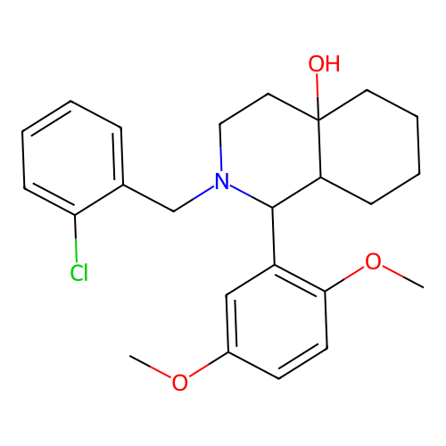 2-(2-chlorobenzyl)-1-(2,5-dimethoxyphenyl)octahydroisoquinolin-4a(2H)-ol structure