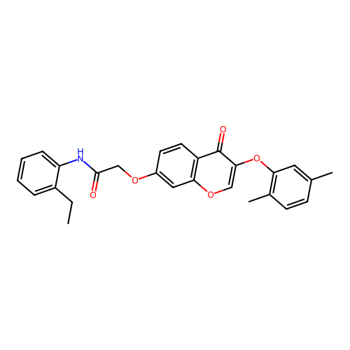 2-{[3-(2,5-dimethylphenoxy)-4-oxo-4H-chromen-7-yl]oxy}-N-(2-ethylphenyl)acetamide structure