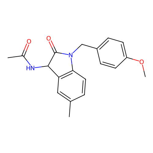 N-[1-(4-methoxybenzyl)-5-methyl-2-oxo-2,3-dihydro-1H-indol-3-yl]acetamide structure