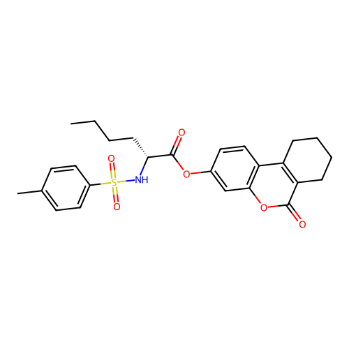 (6-oxo-7,8,9,10-tetrahydrobenzo[c]chromen-3-yl) (2R)-2-[(4-methylphenyl)sulfonylamino]hexanoate structure