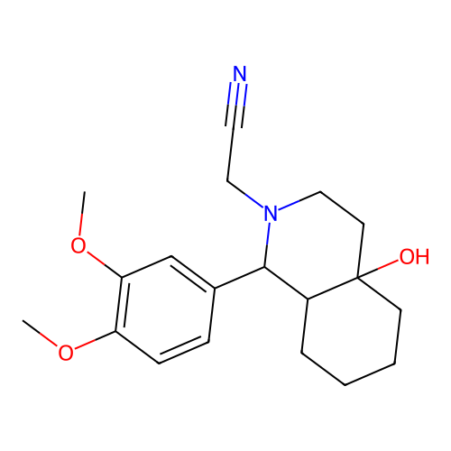 [1-(3,4-dimethoxyphenyl)-4a-hydroxyoctahydroisoquinolin-2(1H)-yl]acetonitrile structure