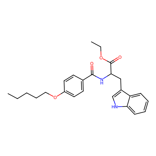 ethyl N-{[4-(pentyloxy)phenyl]carbonyl}tryptophanate structure