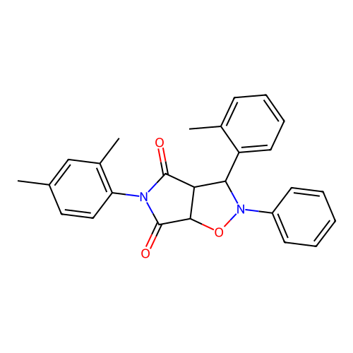 5-(2,4-dimethylphenyl)-2-phenyl-3-(o-tolyl)dihydro-2H-pyrrolo[3,4-d]isoxazole-4,6(5H,6aH)-dione structure