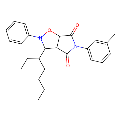 3-(heptan-3-yl)-2-phenyl-5-(m-tolyl)dihydro-2H-pyrrolo[3,4-d]isoxazole-4,6(5H,6aH)-dione structure