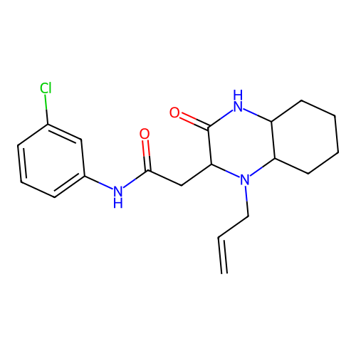 2-(1-allyl-3-oxodecahydroquinoxalin-2-yl)-N-(3-chlorophenyl)acetamide structure