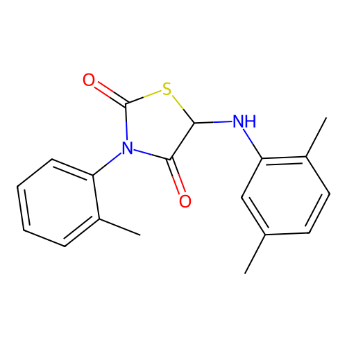 5-[(2,5-Dimethylphenyl)amino]-3-(2-methylphenyl)-1,3-thiazolidine-2,4-dione structure