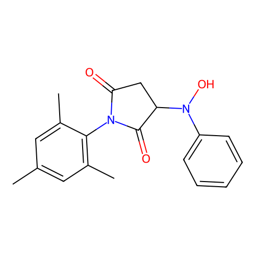 3-[Hydroxy(phenyl)amino]-1-(2,4,6-trimethylphenyl)pyrrolidine-2,5-dione structure