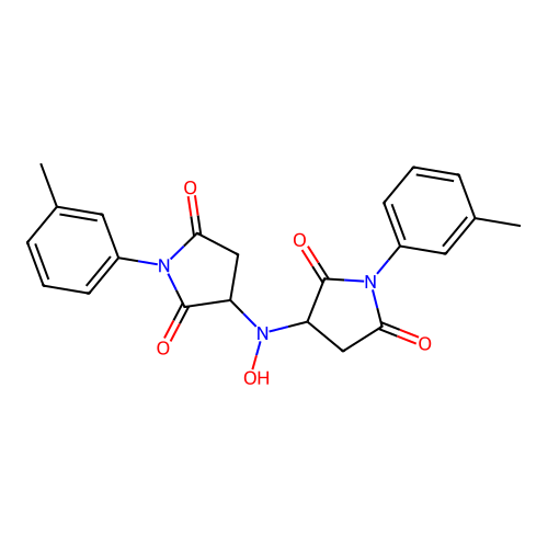 3,3'-(Hydroxyazanediyl)bis(1-(m-tolyl)pyrrolidine-2,5-dione) structure