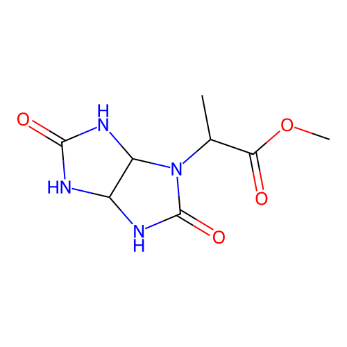 methyl 2-(2,5-dioxohexahydroimidazo[4,5-d]imidazol-1(2H)-yl)propanoate structure